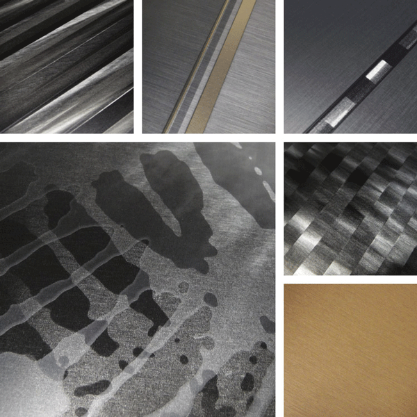 Invincible Surface Collection | Metal patterns featuring layers of brush and colors