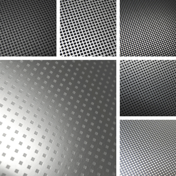 SquareUp Surface Collection | Patterns on aluminum with grid structure
