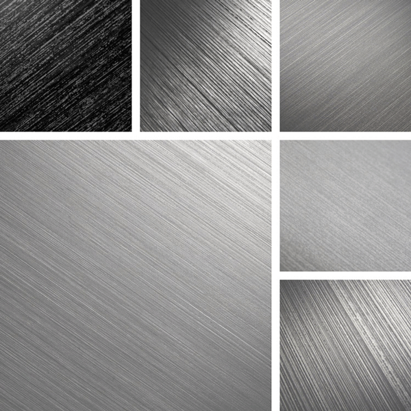 BrushUp Surface Collection | Variations in fine and coarse brushed texture on aluminum