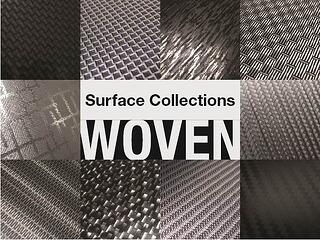 Woven and carbon fiber patterns on aluminum