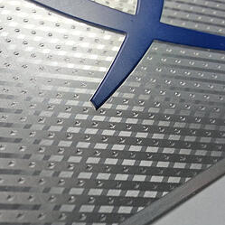 dimensional aluminum pattern on metal nameplate