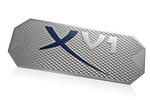 brushed aluminum nameplate enhanced with dimensional pattern