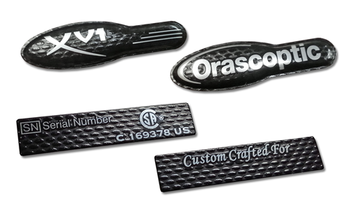 Orascoptic textured nameplates