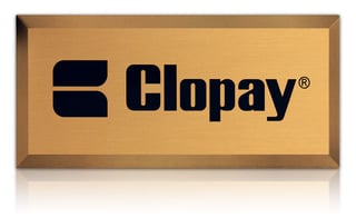 beveled edge nameplate with brushed aluminum